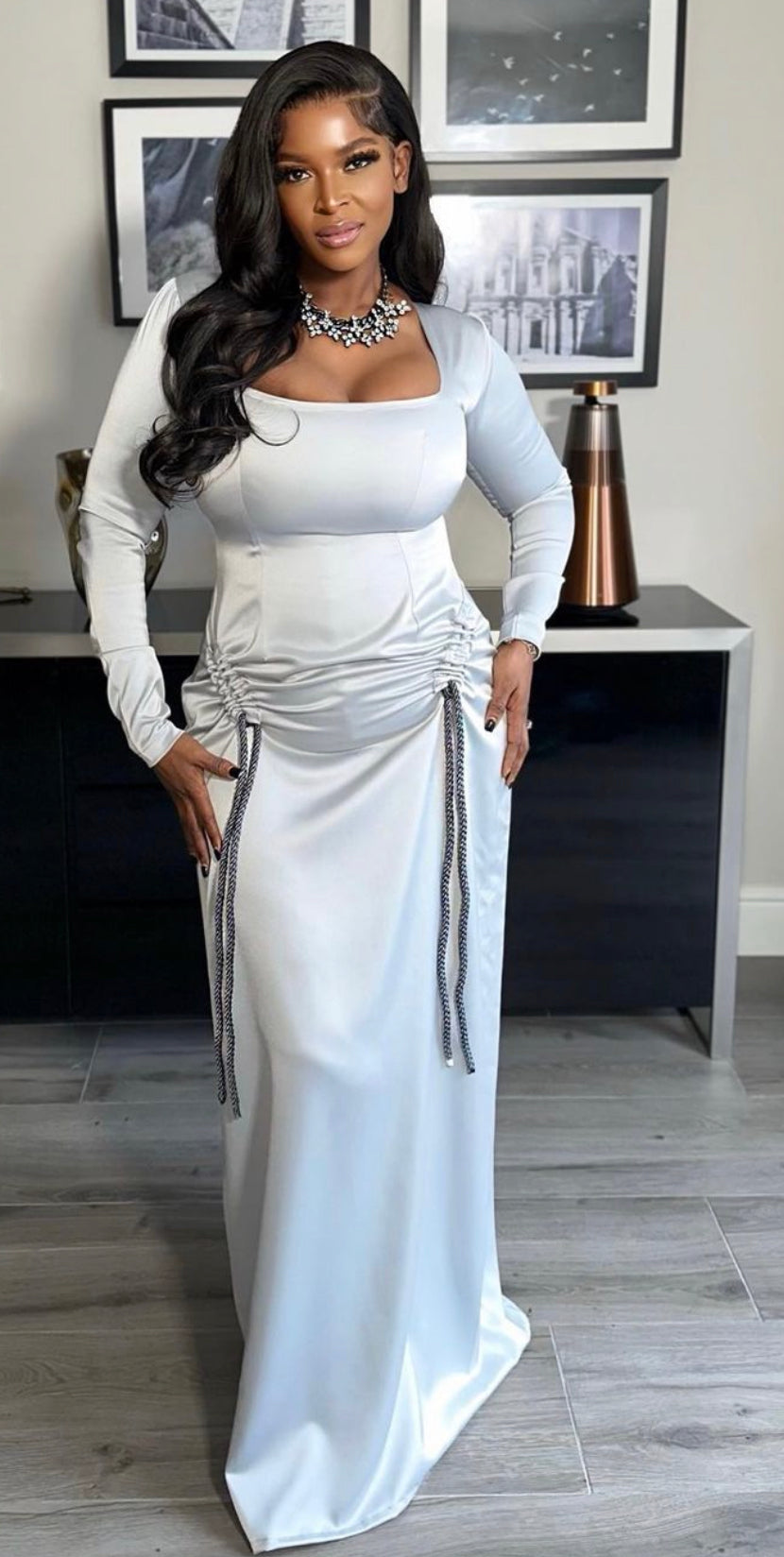 Silk long dress