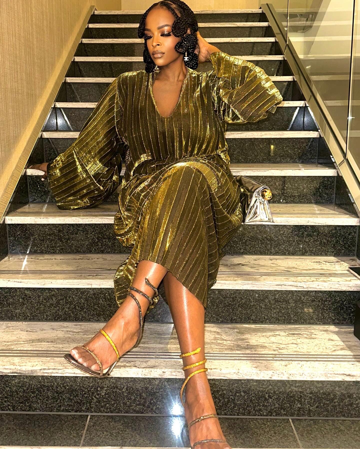 Gold goddess skirt set